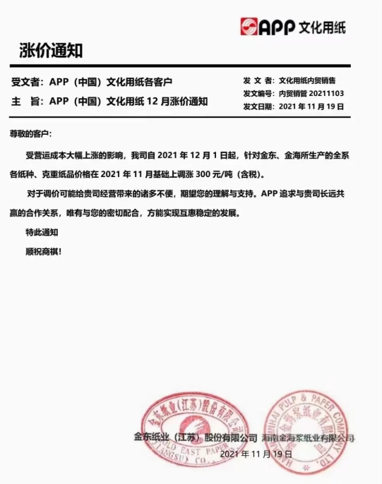 大厂忙提价 小厂忙让利 文化纸、白卡纸供需局面仍以稳为主